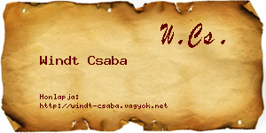 Windt Csaba névjegykártya