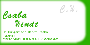 csaba windt business card